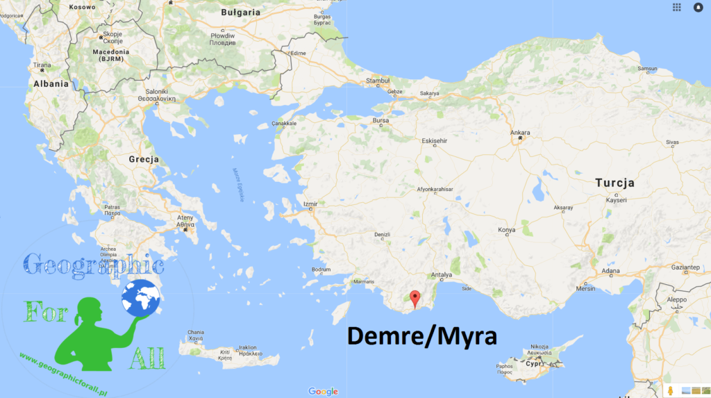 Gdzie mieszka święty Mikołaj Demre / Myra w Turcji - siedziba biskupa Mikołaja III/IV wiek