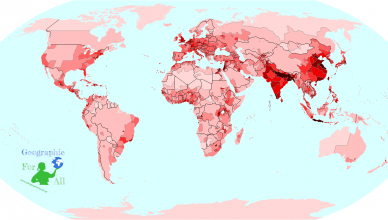rozwój ludności świata, gęstość zaludnienia wg państw