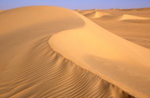 Aeolian forms of terrain, i.e. wind carves – deserts and dunes
